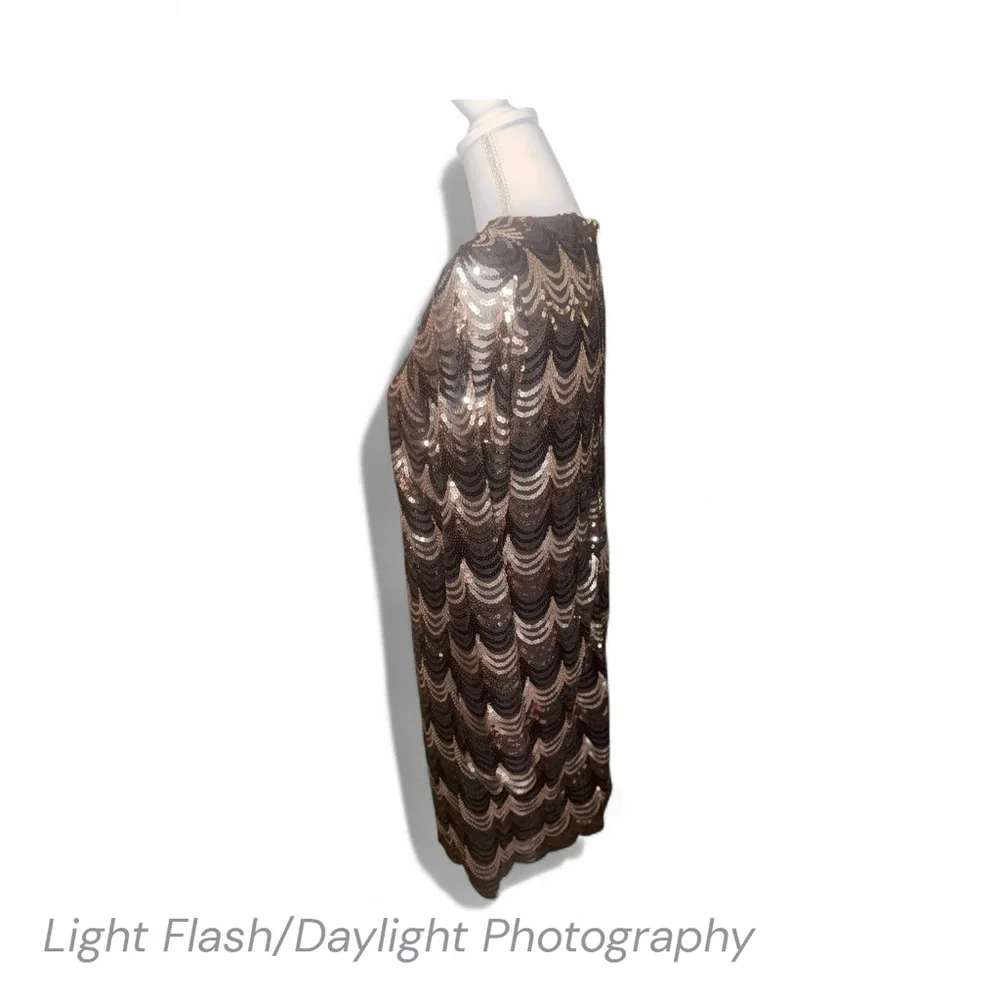 Holiday Glamour! Sz 1X| Silver & Gold Sequin Dress! Ready for NYE! - Picture 2 of 2